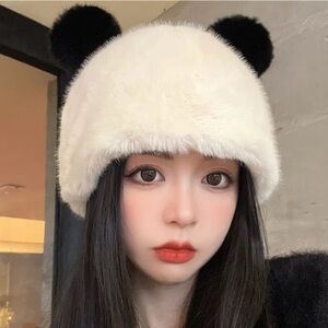 Panda Bear Ear Beanies – High Quality Faux Fur Winter Hat